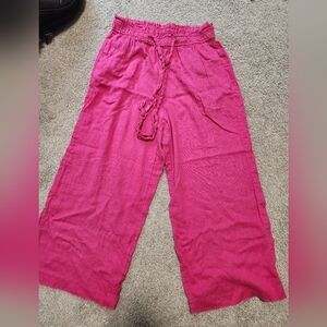 MICHAEL Michael Kors Pink Wide Leg Linen Pants